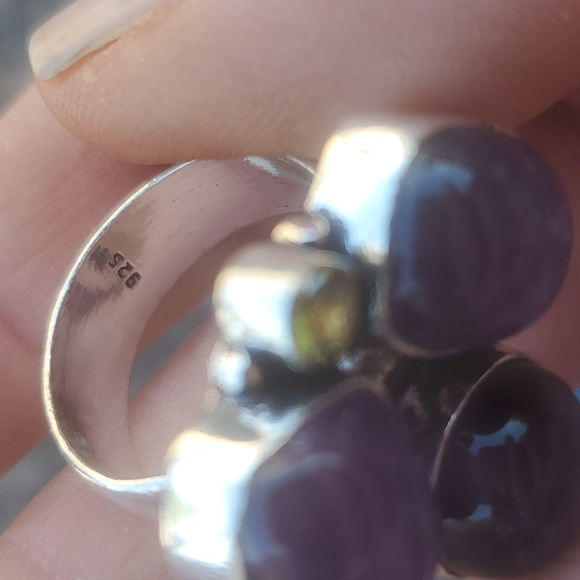 New Amethyst & Citrine 925 Silver Ring. - Picture 4 of 9